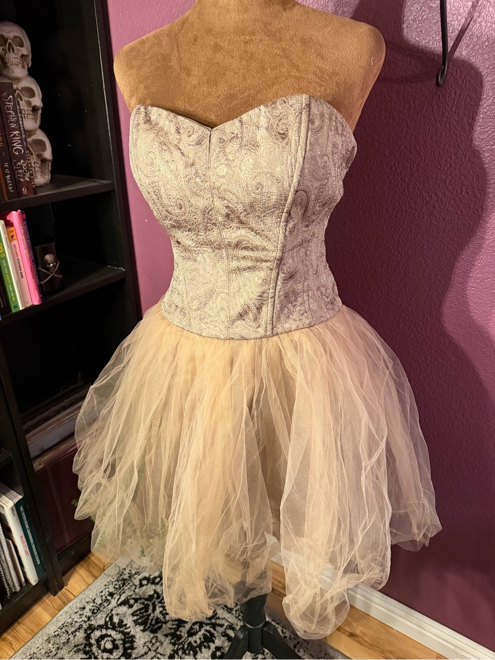 Strapless sparkly Corset Top with Tulle Skirt- fairycore, Halloween, Princess